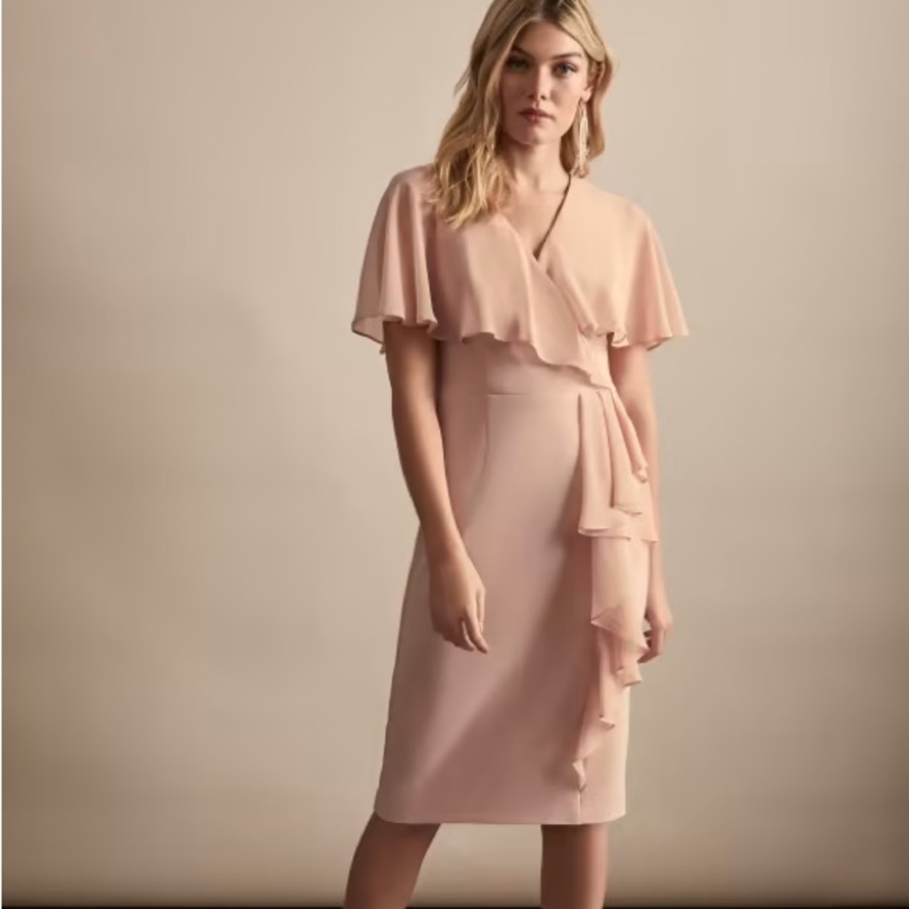 Pink Midi Dress Wedding Guest Cocktail Formal Joseph Ribkoff